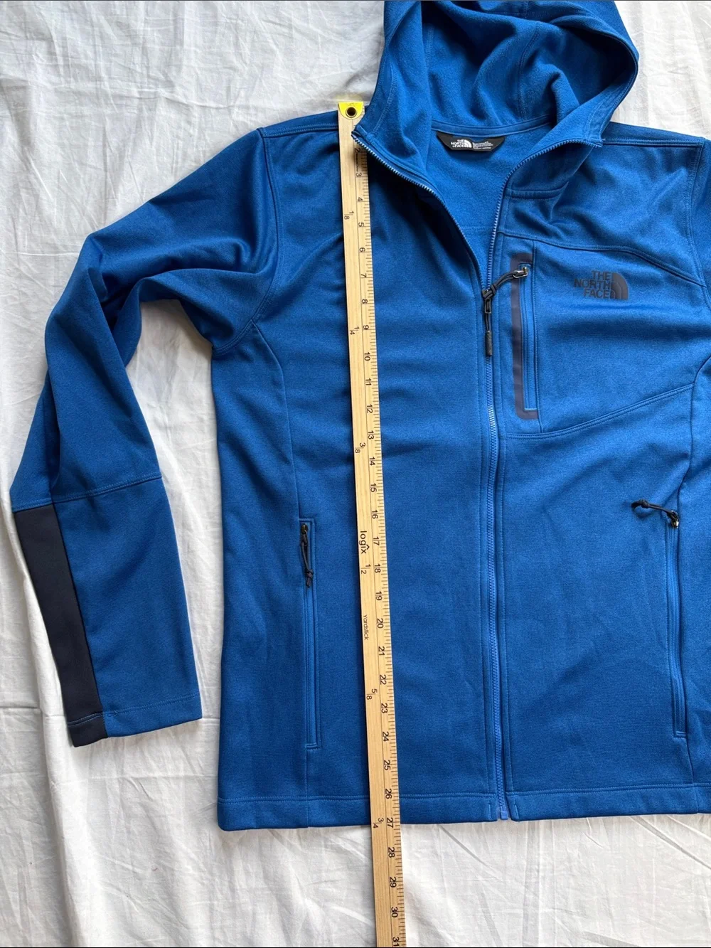 North Face Canyonlands Hooded Fleece Jacket Royal & Navy Blue Mens Medium
